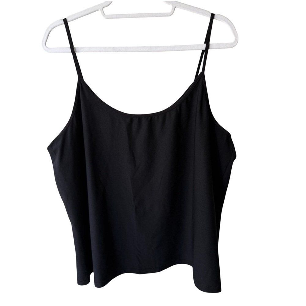 Source Unknown Black Relaxed Crop Camisole Women’s 2X Plus Stretchy Classic
